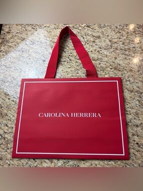 Carolina Herrera Red Large Shopping Gift Bag